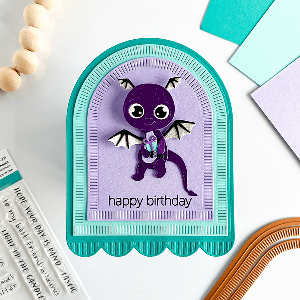 Dancin' Birthday Dragon Etched Dies