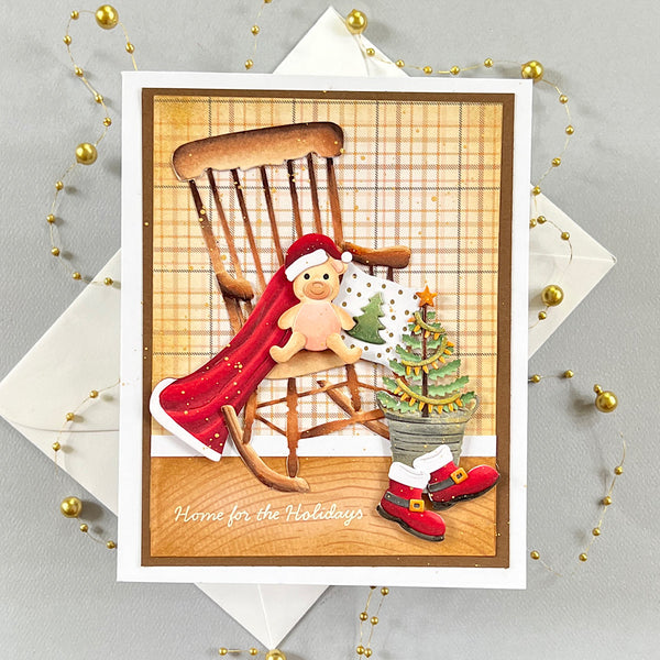 Christmas Rocking Chair Etched Dies by Annie Williams