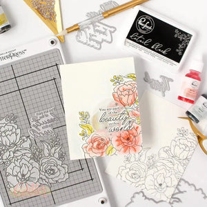 PinkFresh Studio Camellias Press Plate