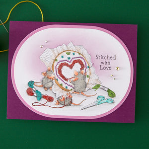Stitched with Love Cling Rubber Stamps by House-Mouse