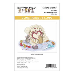 Stitched with Love Cling Rubber Stamps by House-Mouse