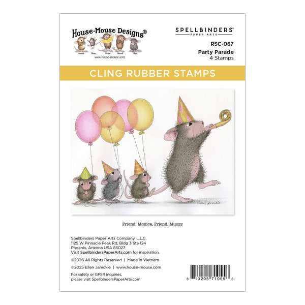 House- Mouse Party Parade Cling Stamp Set