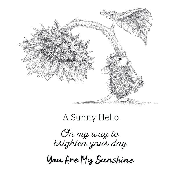 House-Mouse Sunflower Walk Cling Rubber Stamp Set