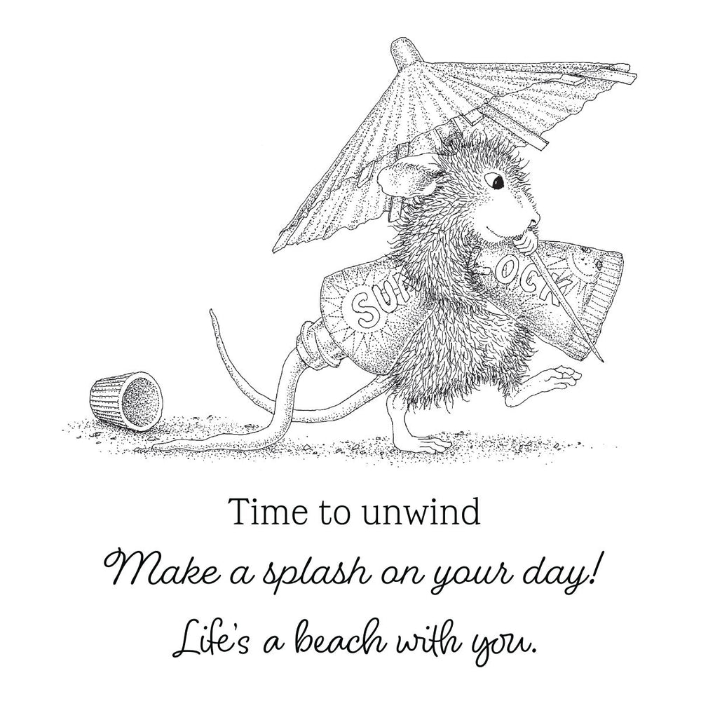 House-Mouse Fun in the Sun Cling Rubber Stamp Set