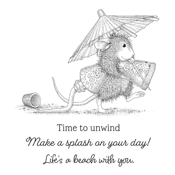 House-Mouse Fun in the Sun Cling Rubber Stamp Set