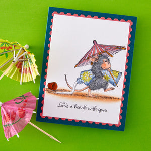 House-Mouse Fun in the Sun Cling Rubber Stamp Set