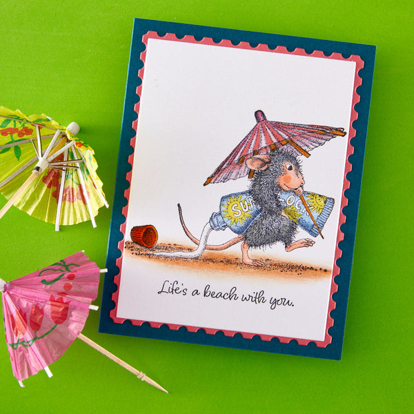 House-Mouse Fun in the Sun Cling Rubber Stamp Set
