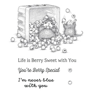 House-Mouse Blueberry Buddies Cling Rubber Stamp Set
