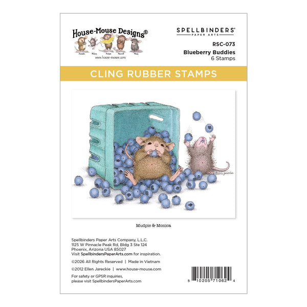 House-Mouse Blueberry Buddies Cling Rubber Stamp Set