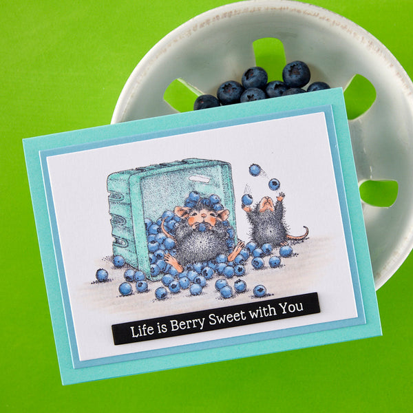 House-Mouse Blueberry Buddies Cling Rubber Stamp Set