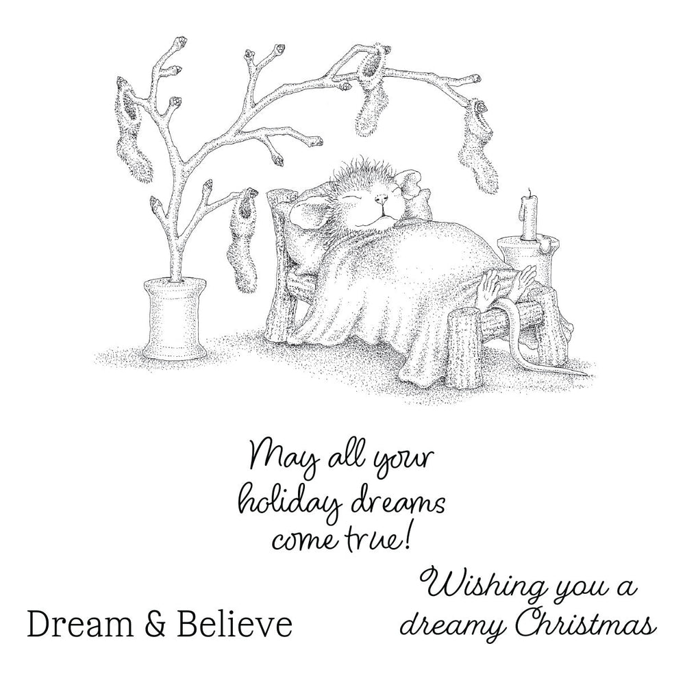 House-Mouse Holiday Dreams Cling Rubber Stamp Set