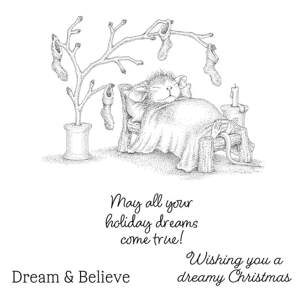 House-Mouse Holiday Dreams Cling Rubber Stamp Set