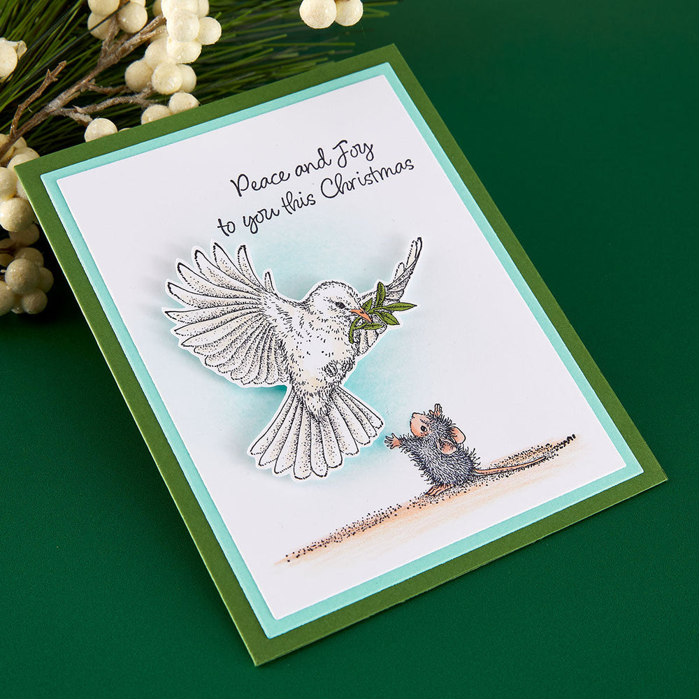 House-Mouse Sending Peace Cling Rubber Stamp Set
