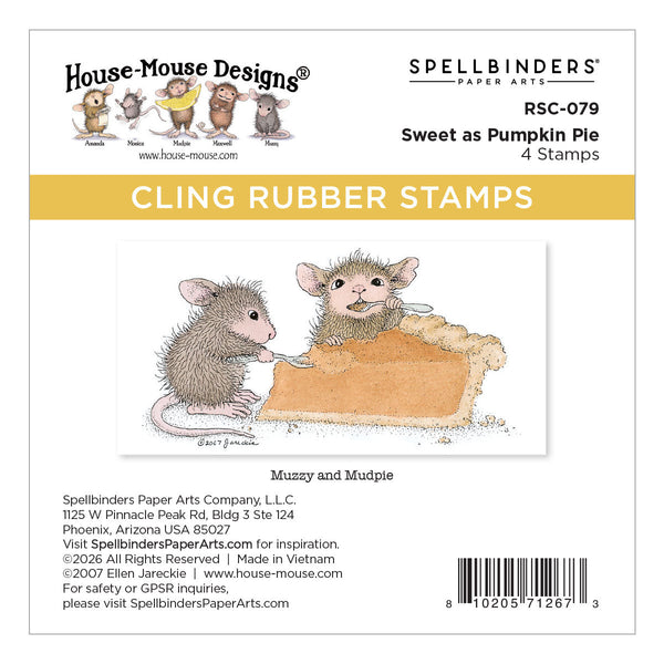 House-Mouse Sweet as Pumpkin Pie Cling Rubber Stamp Set