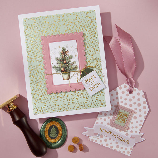 2 Pack Frames Wax Seal Stamps & Dies Bundle