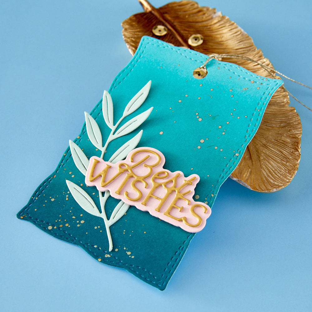 Layered Best Wishes Etched Dies