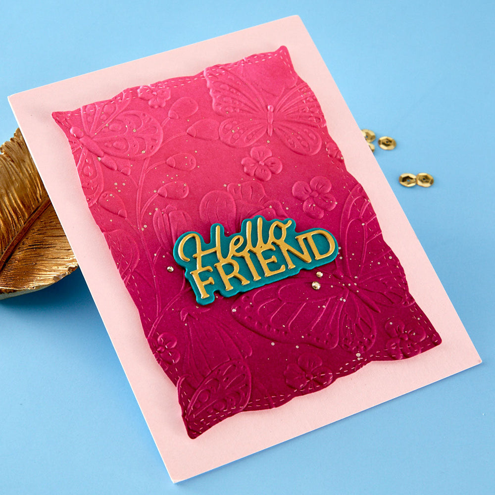 Layered Hello Friend Etched Dies