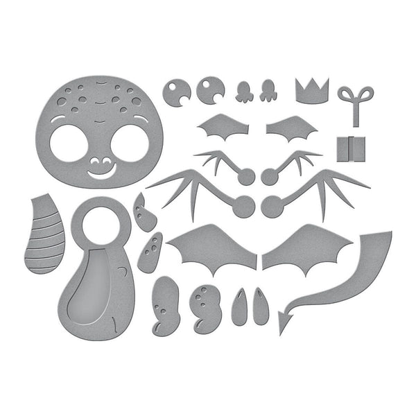 Dancin' Birthday Dragon Etched Dies