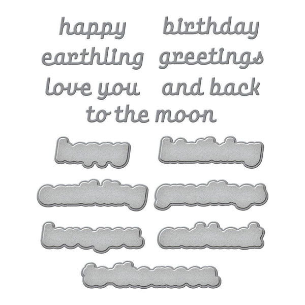 Space Greetings Etched Dies by Simon Hurley