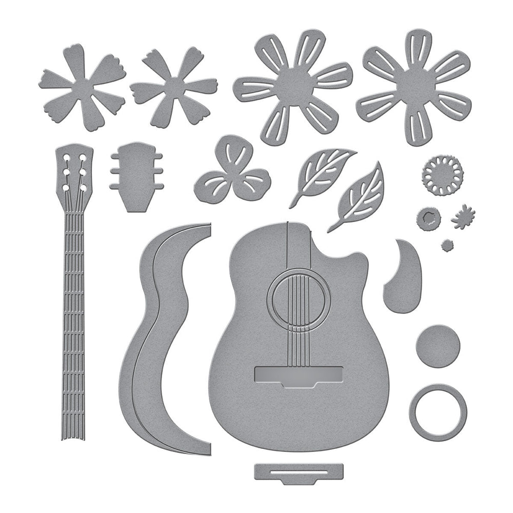 Mini Guitar Etched Dies by Bibi Cameron