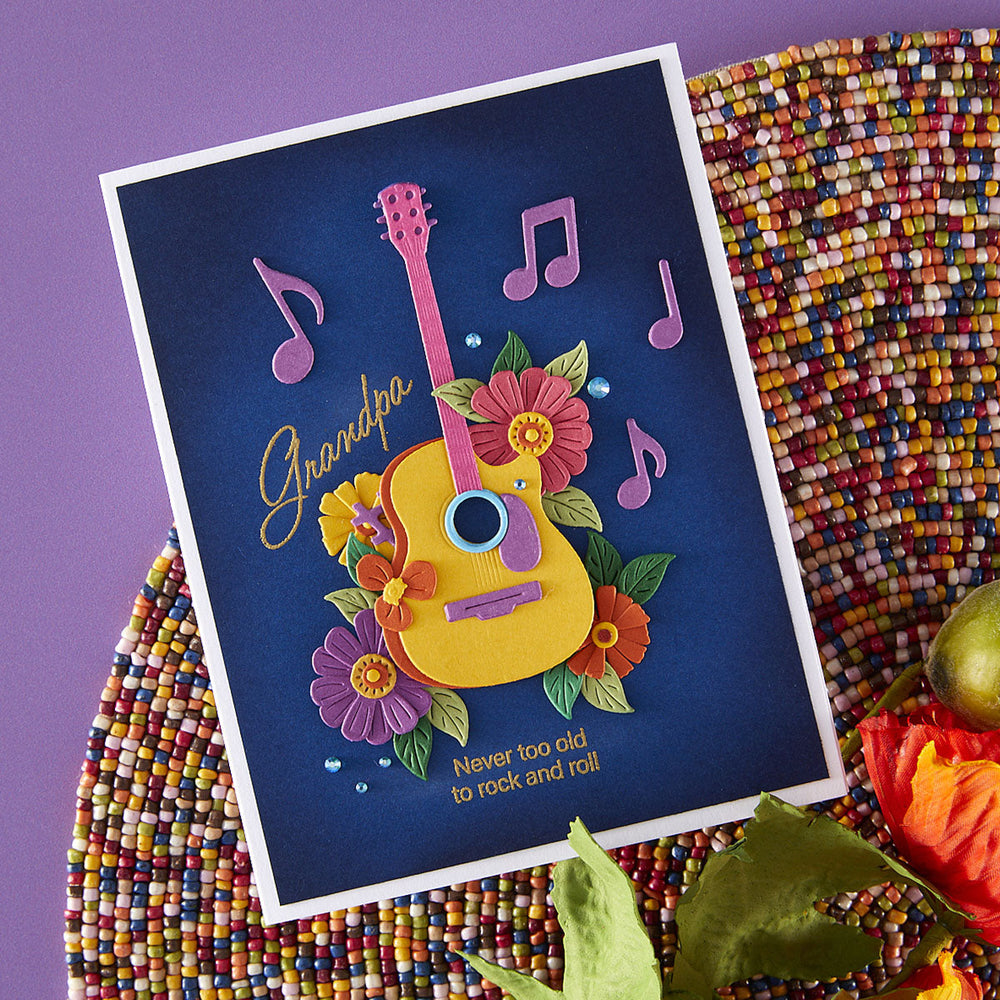 Mini Guitar Etched Dies by Bibi Cameron