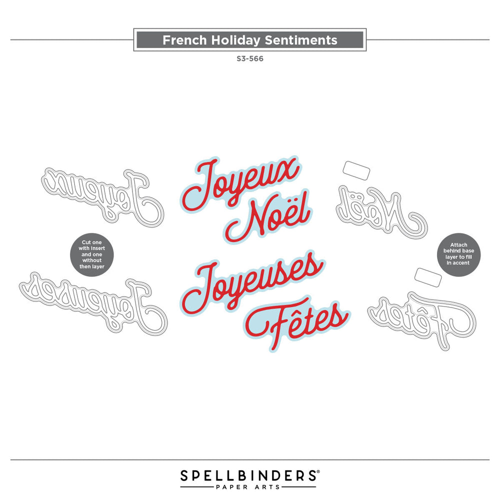 French Holiday Sentiments Etched Dies