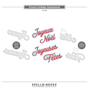 French Holiday Sentiments Etched Dies