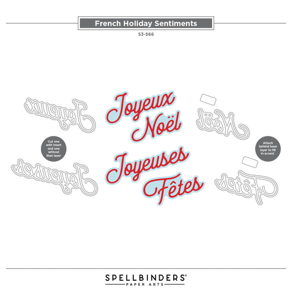 French Holiday Sentiments Etched Dies