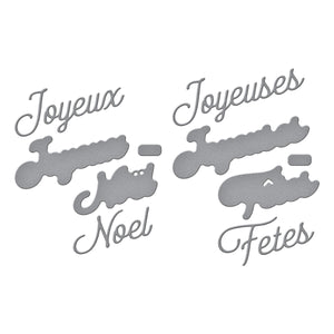 French Holiday Sentiments Etched Dies
