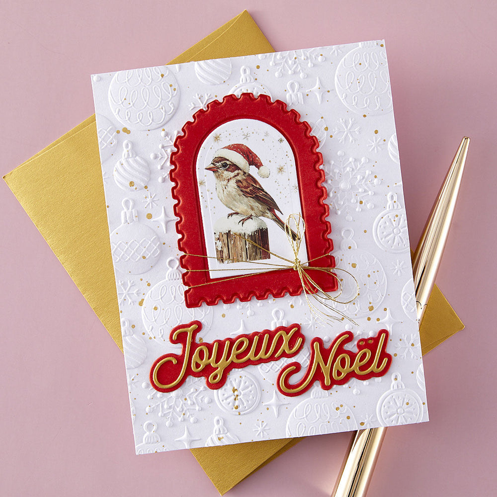 French Holiday Sentiments Etched Dies
