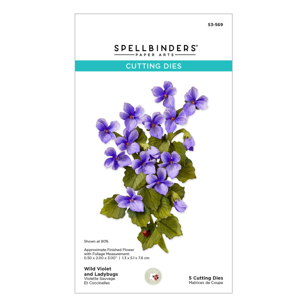 Wild Violet and Ladybugs Etched Dies by Susan Tierney-Cockburn