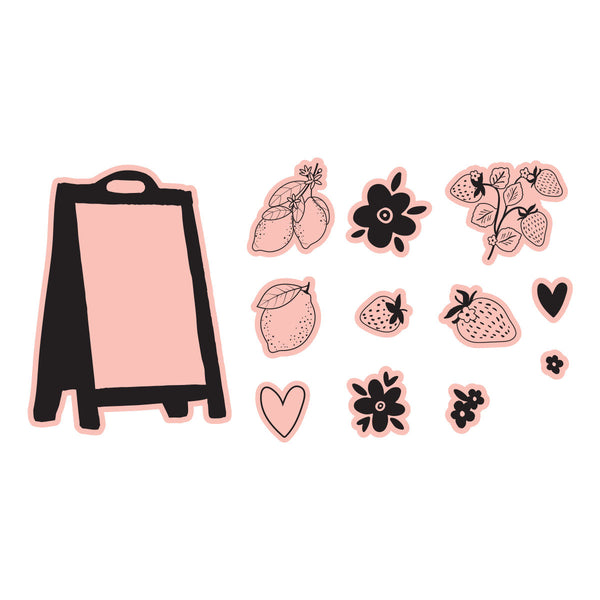 Pink Lemonade Stamp & Die Bundle with Simple Stories