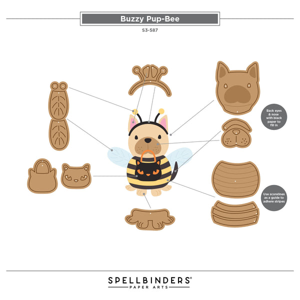 Spellbinders Exclusive: Buzzy Pup-Bee Etched Dies