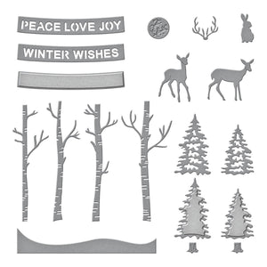 Woodland Scene Etched Dies by Simon Hurley
