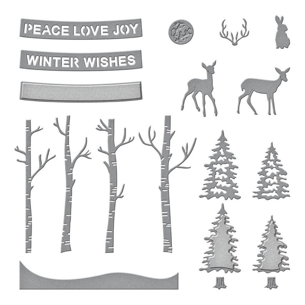 Woodland Scene Etched Dies by Simon Hurley