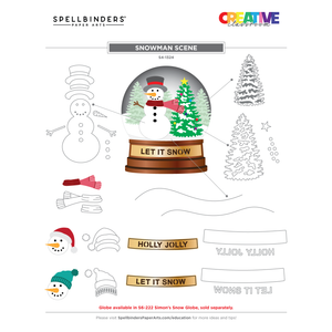 Snowman Scene Etched Dies by Simon Hurley