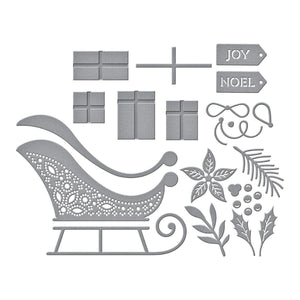 Delivering Joy Sleigh Etched Dies from the Handmade Holidays Collection