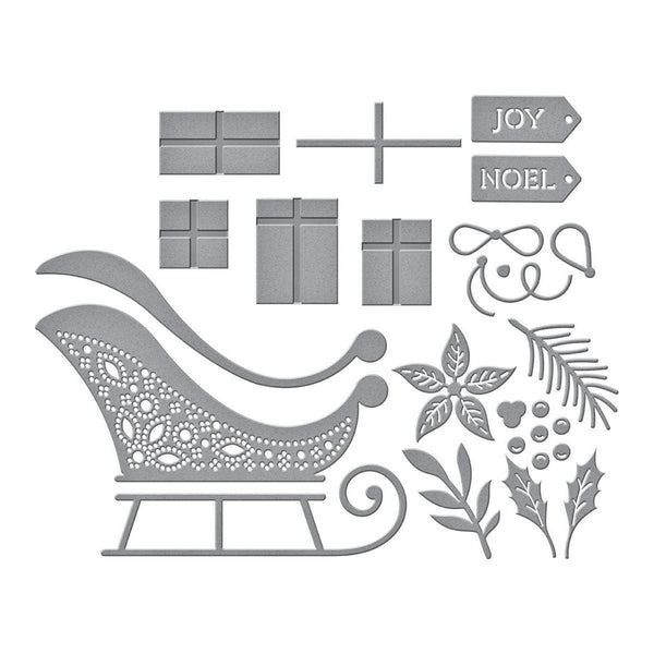 Delivering Joy Sleigh Etched Dies from the Handmade Holidays Collection