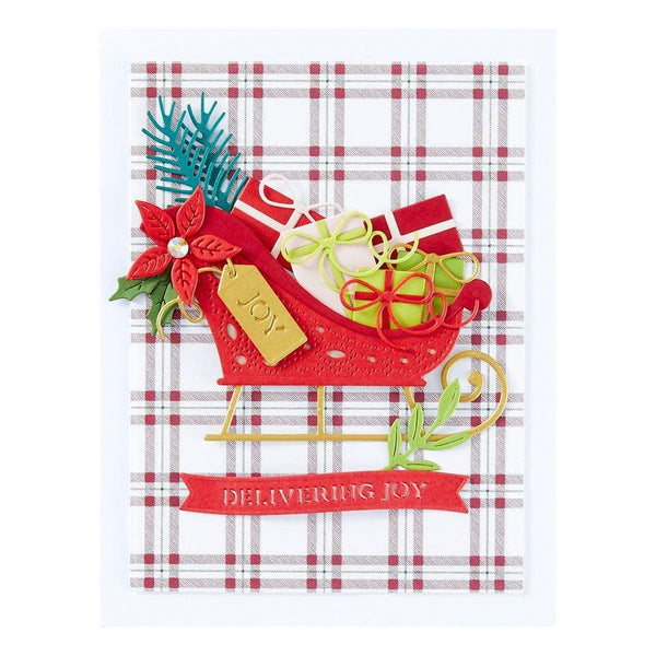 Delivering Joy Sleigh Etched Dies from the Handmade Holidays Collection