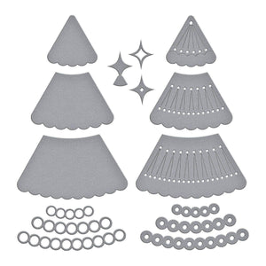 Stitched Holiday Tree Etched Dies from the Stitched Bright Collection