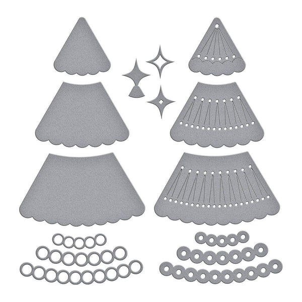 Stitched Holiday Tree Etched Dies from the Stitched Bright Collection