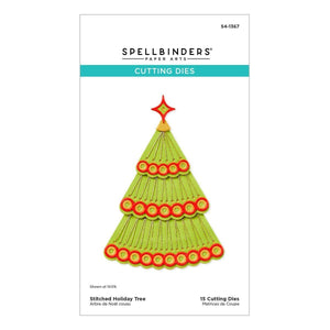 Stitched Holiday Tree Etched Dies from the Stitched Bright Collection