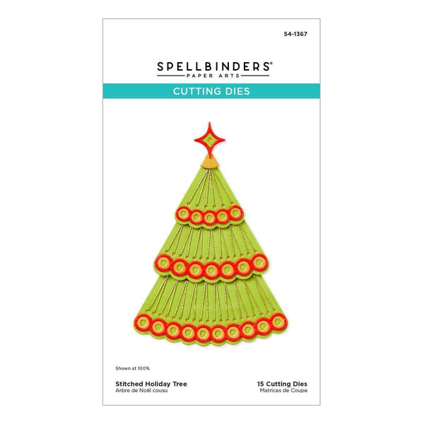 Stitched Holiday Tree Etched Dies from the Stitched Bright Collection