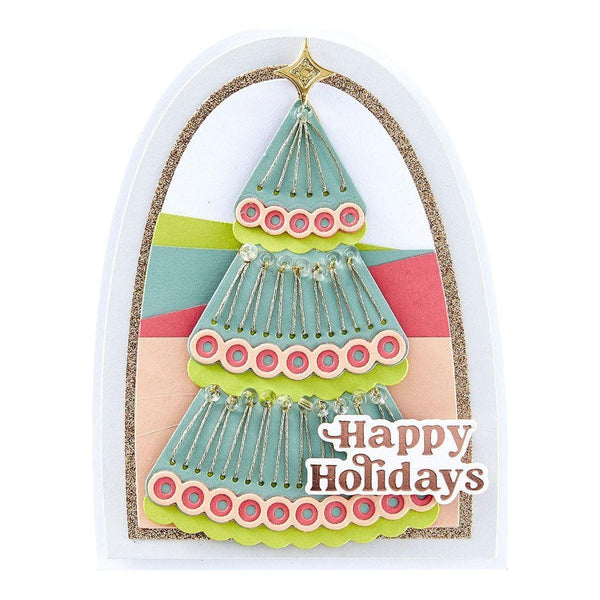 Stitched Holiday Tree Etched Dies from the Stitched Bright Collection