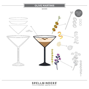 Olive Martinis Etched Dies