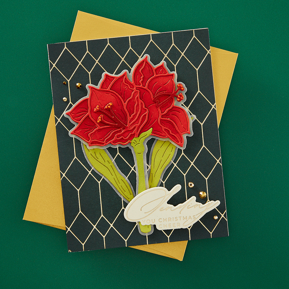 Yana's Amaryllis Etched Dies from the Amaryllis Christmas Collection by Yana Smakula