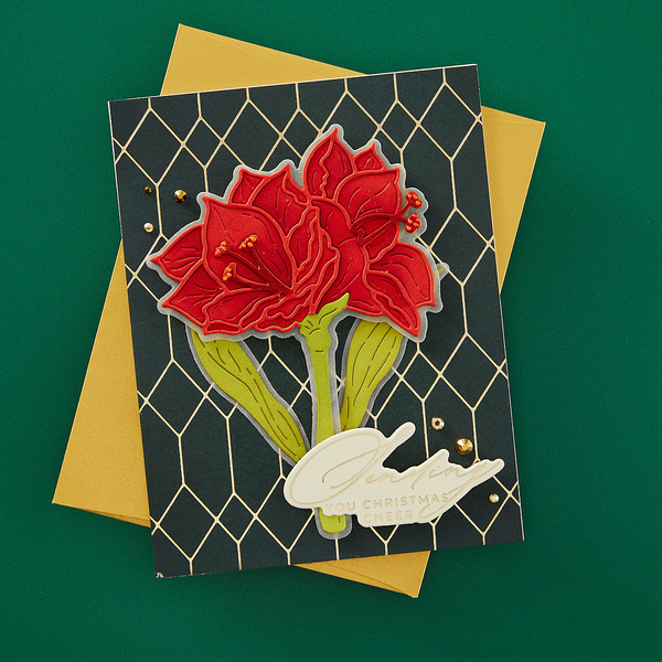 Yana's Amaryllis Etched Dies from the Amaryllis Christmas Collection by Yana Smakula