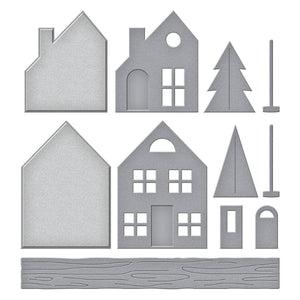 Mantel Village and Decorations Etched Dies Bundle by Simon Hurley