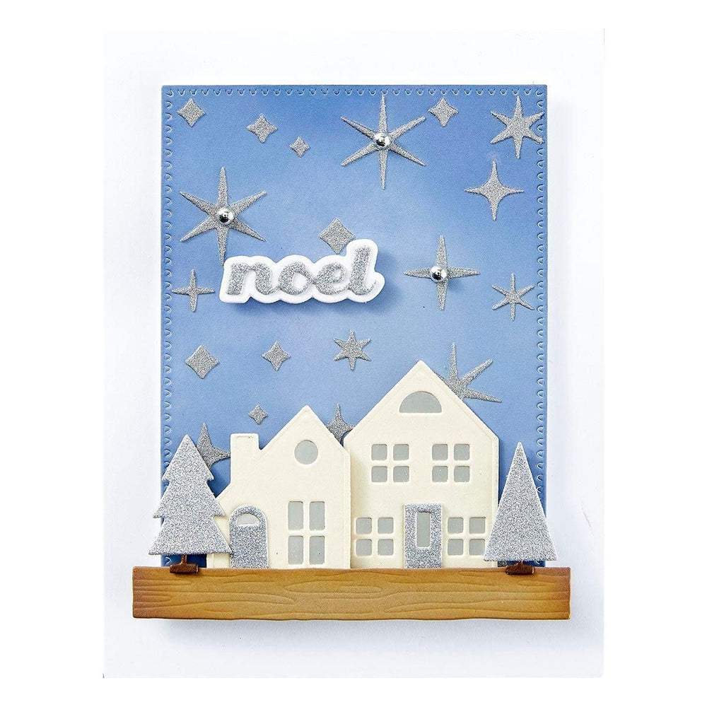Mantel Village Etched Dies by Simon Hurley