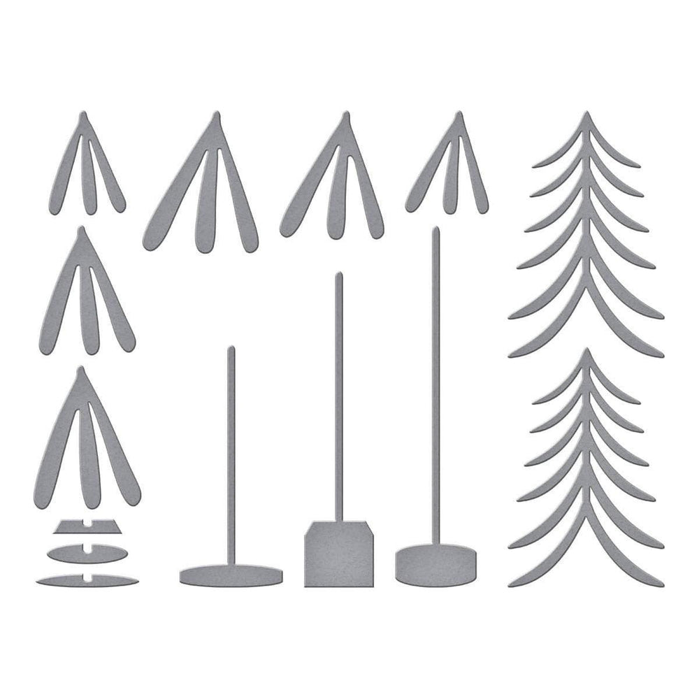 Whimsical Bottle Brush Trees Etched Dies by Simon Hurley